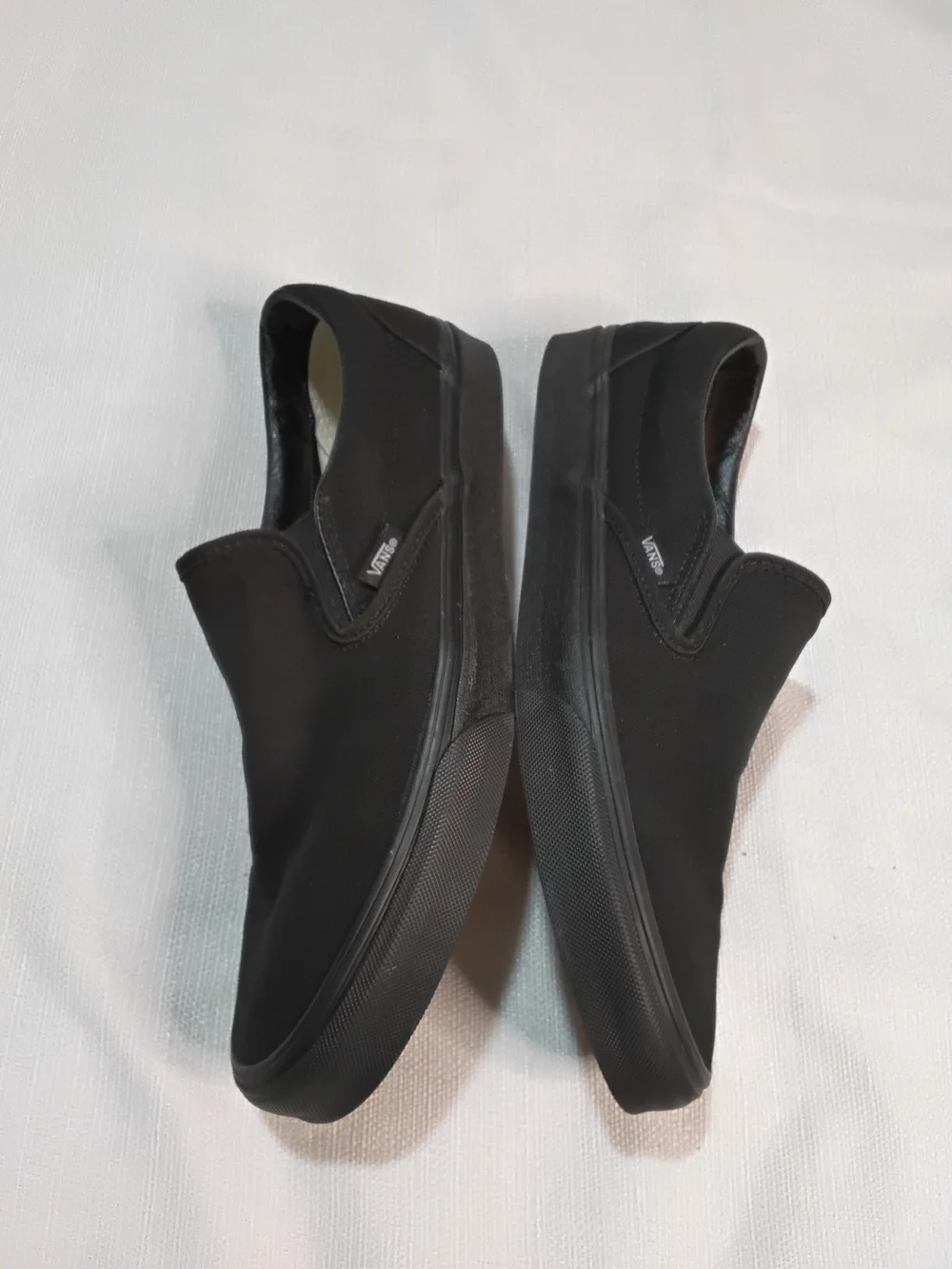Vans Classic Slip-On Black Canvas Loafers Mens Sz 11.